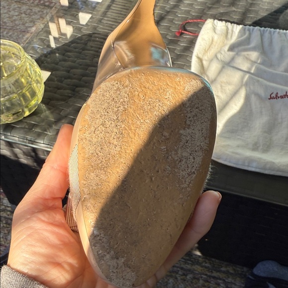 Salvatore Ferragamo Nude Patent Leather Heels size 37.5B - Picture 6 of 10